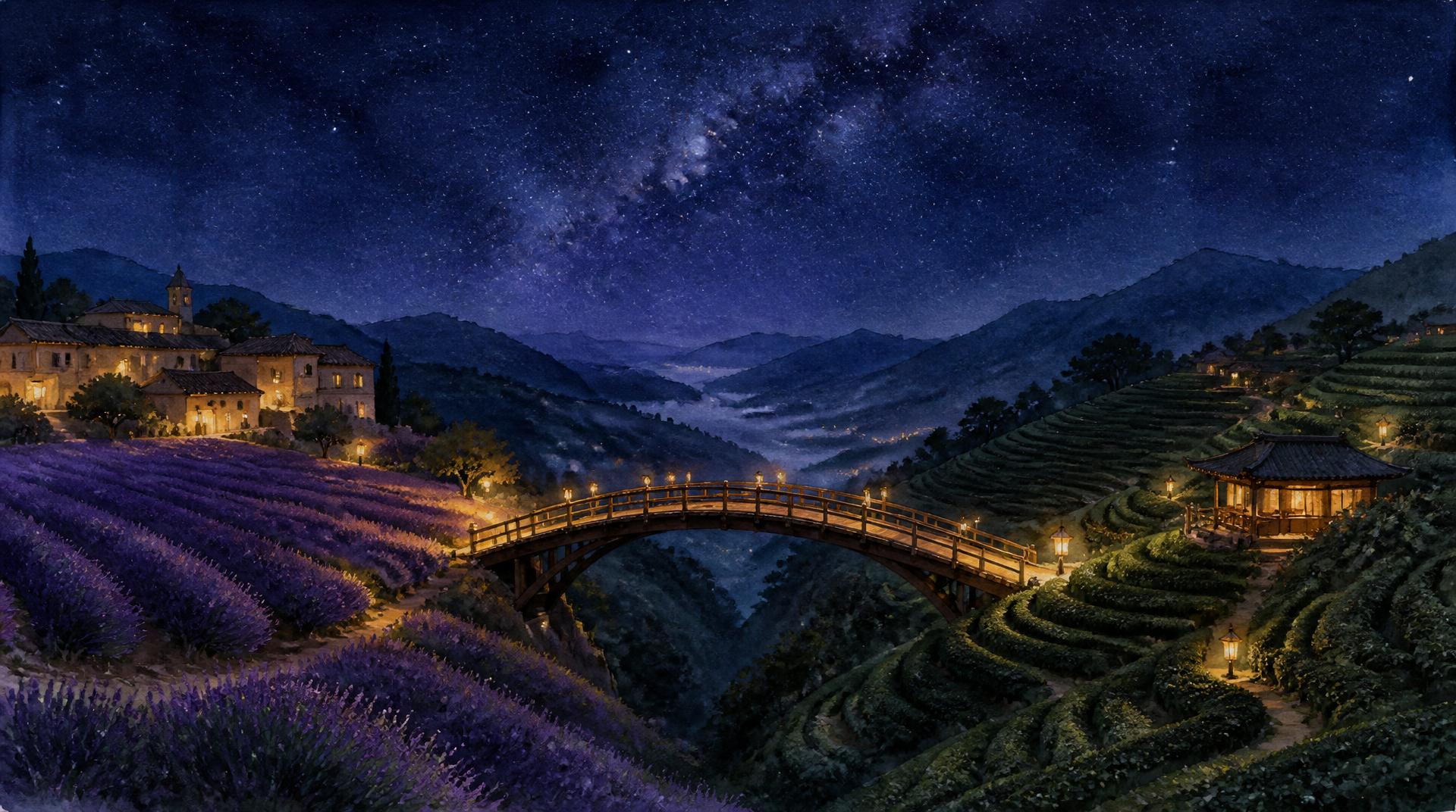 Un pont de bois relie les champs de lavande de France aux plantations de thé de Taïwan