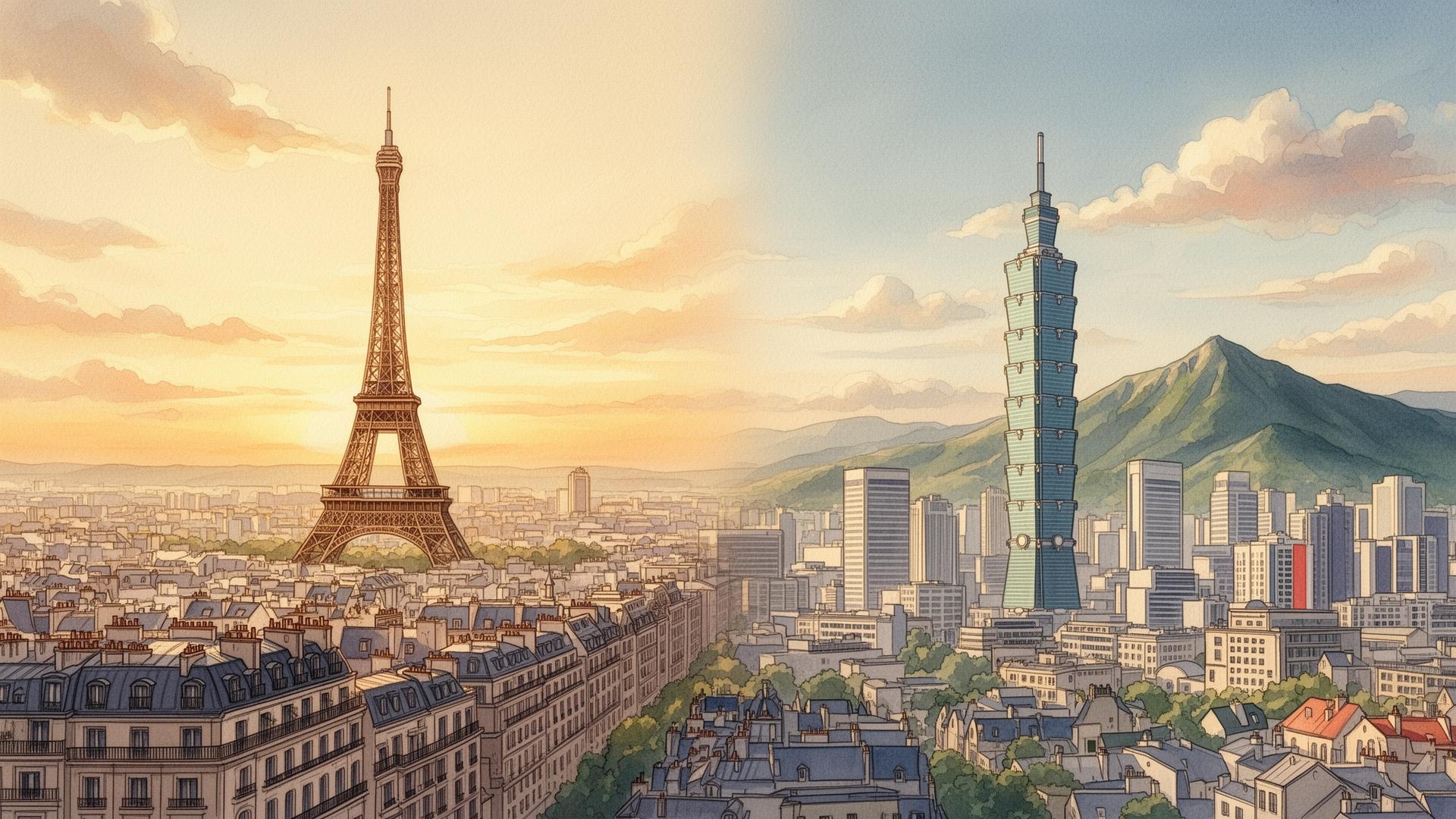 Paris et Taipei réunis : Tour Eiffel et Taipei 101
