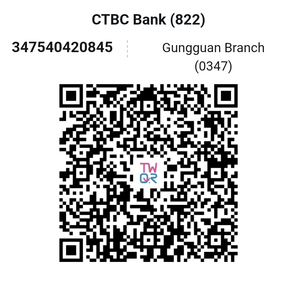 QR code CTBC China Trust pour paiement en dollars taïwanais